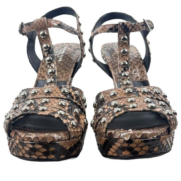 NEW Michael Kors Collection Rosanna Studded Python Platform Sandals Size 7.5 - Picture 5 of 11